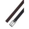 HUGO Men's Elvio-U Reversible Leather Belt with Logo Bridge, Black