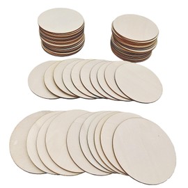 60 Pieces Unfinished Wooden Circles Discs for Crafts, 10 cm, Blank Wooden Slices, Round Cutouts for DIY Painting and Home Decoration
