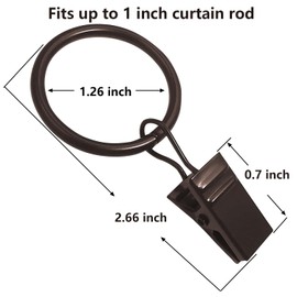 Curtain Rods 70 Inch with Rings, 75-inch Rod Adjustable Length Heavy Duty Diameter 7/8 inch, Decorative Finials, Bronze
