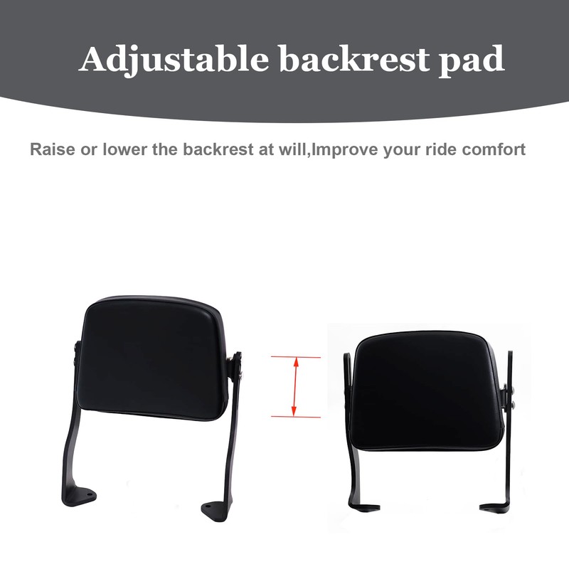 Motorcycle Passenger Sissy Bar Adjustable Backrest Pad Compatible with Harley