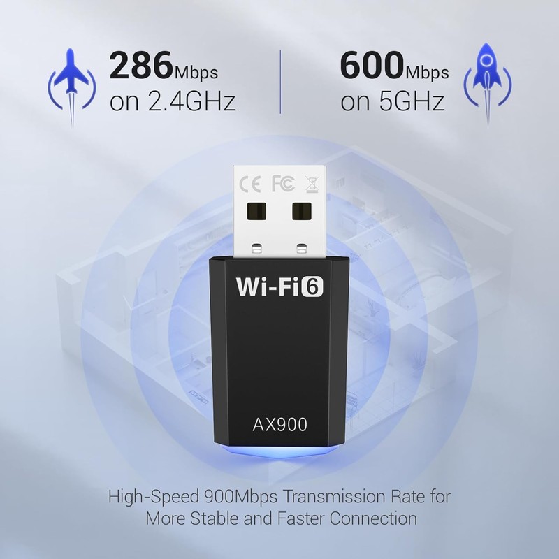 USB WiFi Adapter Dongle for PC, Wireless Network Connectivity