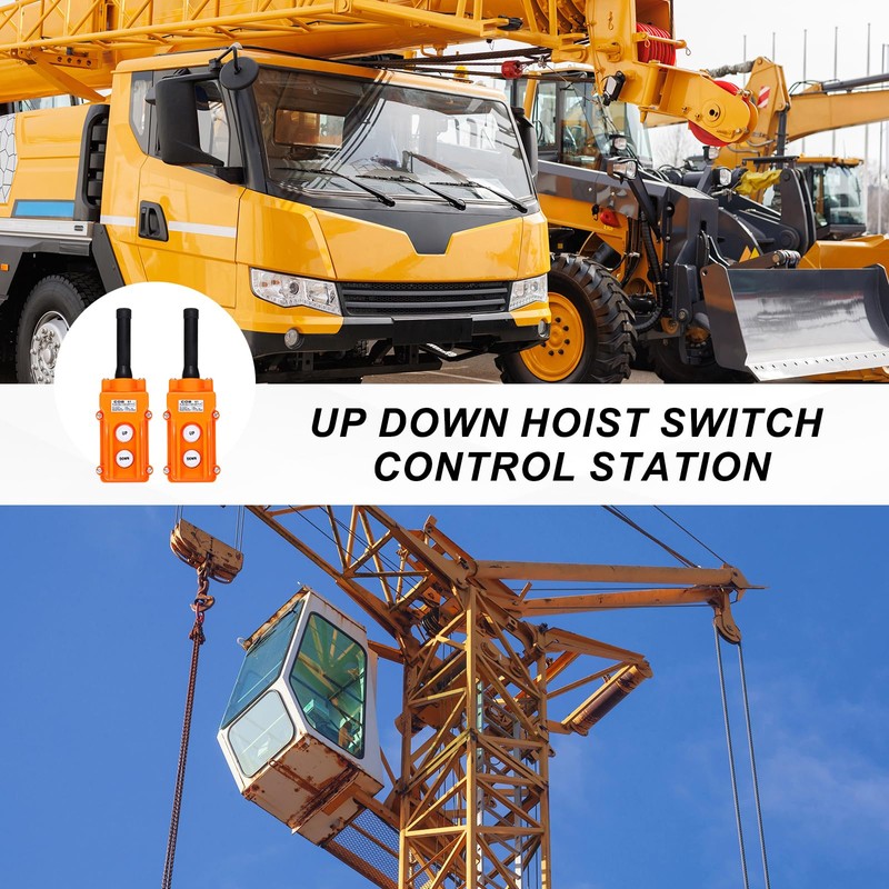 MECCANIXITY 5 Pcs Rain Proof Hoist Crane Push Button Switch,