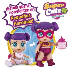 Super Cute Super Cute Superheroine Sisi Doll with Bottle, Reversible Clothing and Accessories, Interactive Doll with Light and Sound, Dolls Girls Boys 3 Years Newborn Baby Dolls (85393)