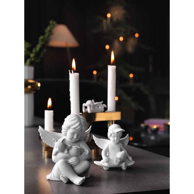 Angel Medium White Matt Angel with Rabbit