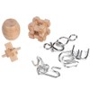 6pcs DIY Wooden Metal Jigsaw Intelligent Educational Puzzle Lock Toys