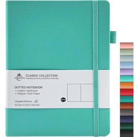 COZY CORE Dotted Journal Notebook, 80 Pages, 215mm x 150mm Medium Size, 100 GSM Thick Paper, Hardcover, Black - Perfect for Bullet Journaling, Sketching & Note-Taking (Turquoise)