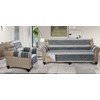 Brilliant Sunshine Multi Grey Stripes Couch Loveseat Slip Cover for