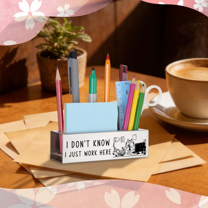 WINOESHE Stainless Steel Pencil Holder with I Don’t Know I