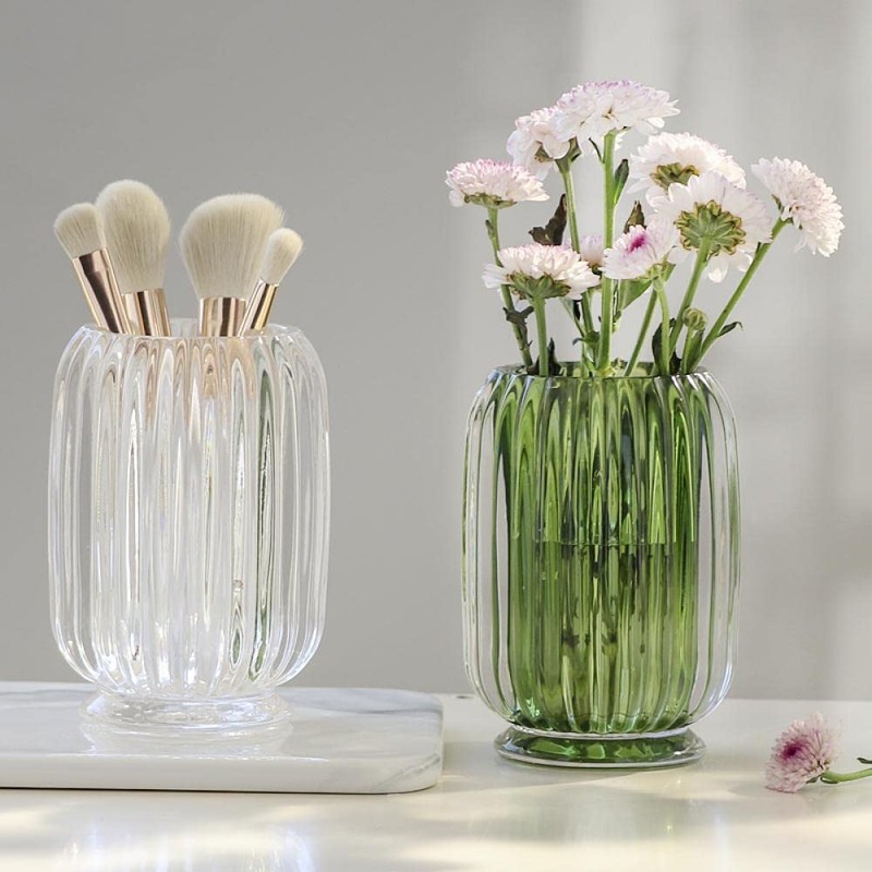 Gaolinci Clear Tumbler Cup Makeup Brush Toothbrush Holder for Bathroom,