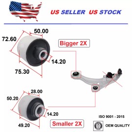 2MPLASTIC 4x Front Control Arm Bushing For NISSAN ALTIMA 07-13 MAXIMA 09-15 MURANO 09-12