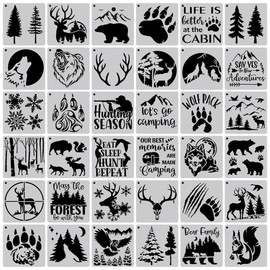 KyeeaDIY Pack of 36 Animal Stencils Drawing Painting Templates Reusable Plastic Stencils Kids Painting Stencils Washable for DIY Scrapbooking Craft Home Decoration (Pack of 36)