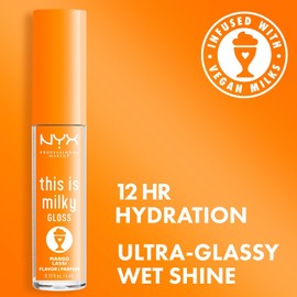 NYX PROFESSIONAL MAKEUP This Is Milky Gloss, Lip Gloss with 12 Hour Hydration, Vegan - Mango Lassi (Orange Cream)