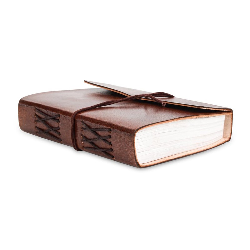 Handmade Bonded Leather Journal Notebook with Unlined Paper, Vintage Leather