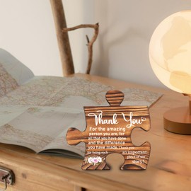 Thank You Appreciation for Women Teacher Mentor Nurse Volunteer, Christmas, Birthdays, Thanksgiving Gifts for Coworker Friend, Wooden Rustic Farmhouse Puzzle Signs Plaques VE166