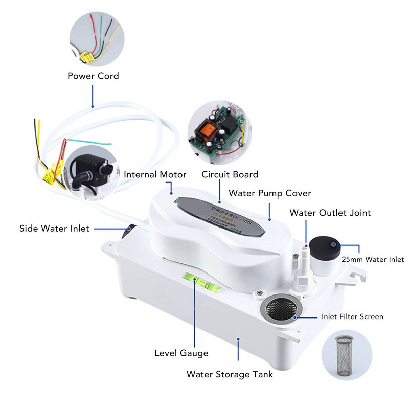 Air Conditioning Drain Pump HVAC Condensate Removal Water Pump with