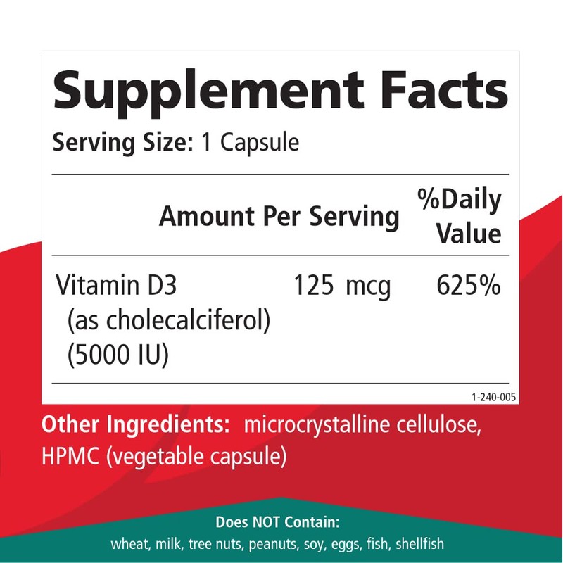 Pure Essence Labs Vitamin D - 5000 IU of Vitamin