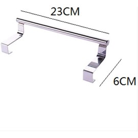 Kitchen Towel Holder Over Cabinet Door Tea Towel Hanger, Door Hook for Universal Fit on Inside or Outside of Cupboard Doors, Stainless Steel - Chrome (23CM)