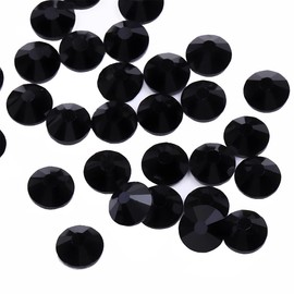 Hotfix Rhinestones Flatback Glass Rhinestone 6000PCS SS6 1.9-2.0MM Round Gems for Nails Art Glitter Crystals Stone DIY Bags Clothes Shoes (Black)