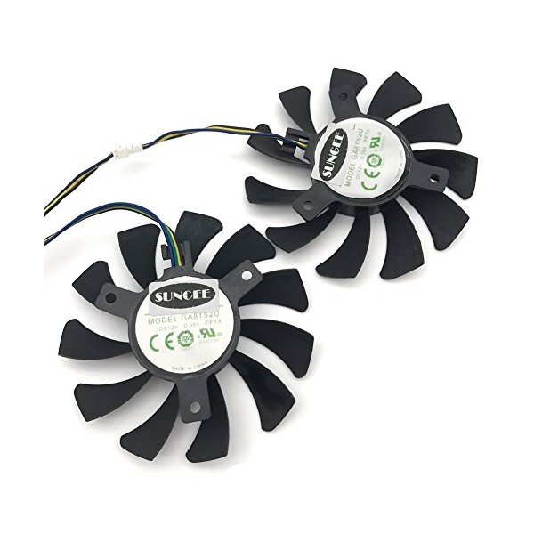 2Pcs/Lot 75mm GA81S2U DC 12V 0.38A 4Pin Dual Cooler Fan