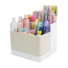 HMIEPRS Removable Pencil Pen Holder, Desk Organiser Stationary Organizer, Multifunctional Desk Accessories Tidy Organiser, Desktop Storage Box for Pen Makeup Brush School Office Supplies