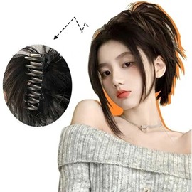 Feather Thorn Hair Wig Clamp Slick Bun Magpie Hair Clamp (KYR-WFGOP3F) Natural Brown / 깃털 가시머리 가발 집게핀 슬릭번 까치머리 집게 가 (KYR-WFGOP3F) 내추럴브라운