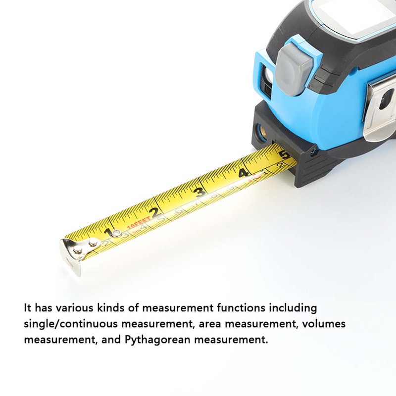 3in1 Laser Rangefinder 5m Tape Measure Ruler LCD Display with