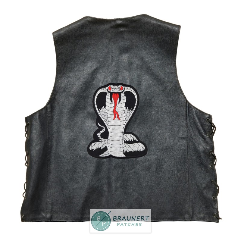 Large Cobra Back Patch Black - 18.2 x 22.8 cm