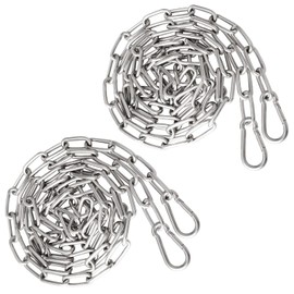 Jinsion Metal Chain Link, 1 Meter Stainless Steel Security Chain with Carabiner, Hammock Hanging Kit, 2 Pieces Chains 3mm Chair Punching Bags Pilates Heavy Duty Indoor Outdoor Hardware Accessories