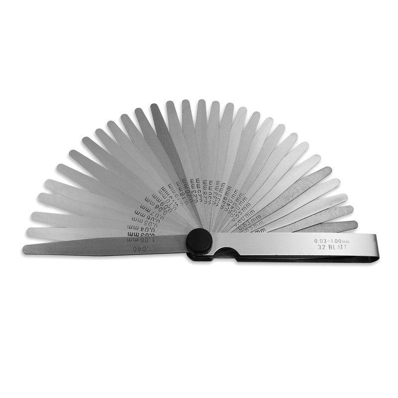 Spurtar 32 Pieces Stainless Steel Thickness Gauge Gap Gauge for