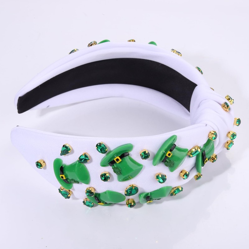 boderier St.Patrick's Day Headband for Women Green Irish Top Hat