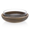 Prologue Serving, 12 in, Clear Nesting Wood and Glass Bowls