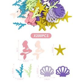 200 Pieces Mermaid Confetti Party Supplies Sweet Confetti Table Decoration