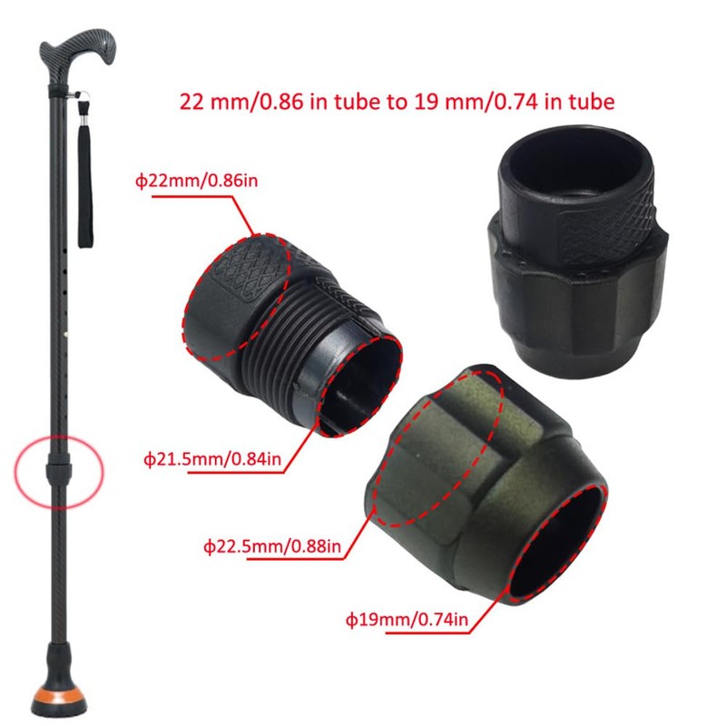 DeaHea 2 Pack Walking Cane Tightening Nut Replacement Walking Stick