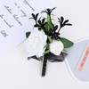 MAFELOE Corsage Boutonniere Set of 2 Pieces, White+Black (Y3-GH)