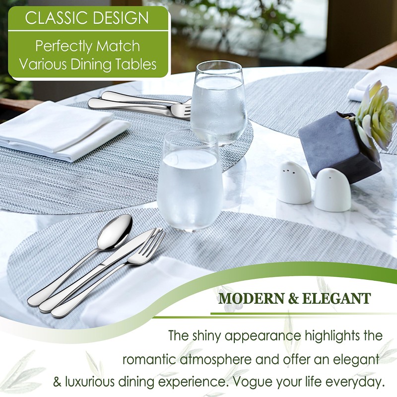 HaWare 40-Piece Silverware Set Service for 8, Stainless Steel Flatware