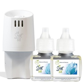 Scent Fill 100% Natural Glacier Plug in Air Freshener, Scented Oil Refills, 2 Refills + Diffuser