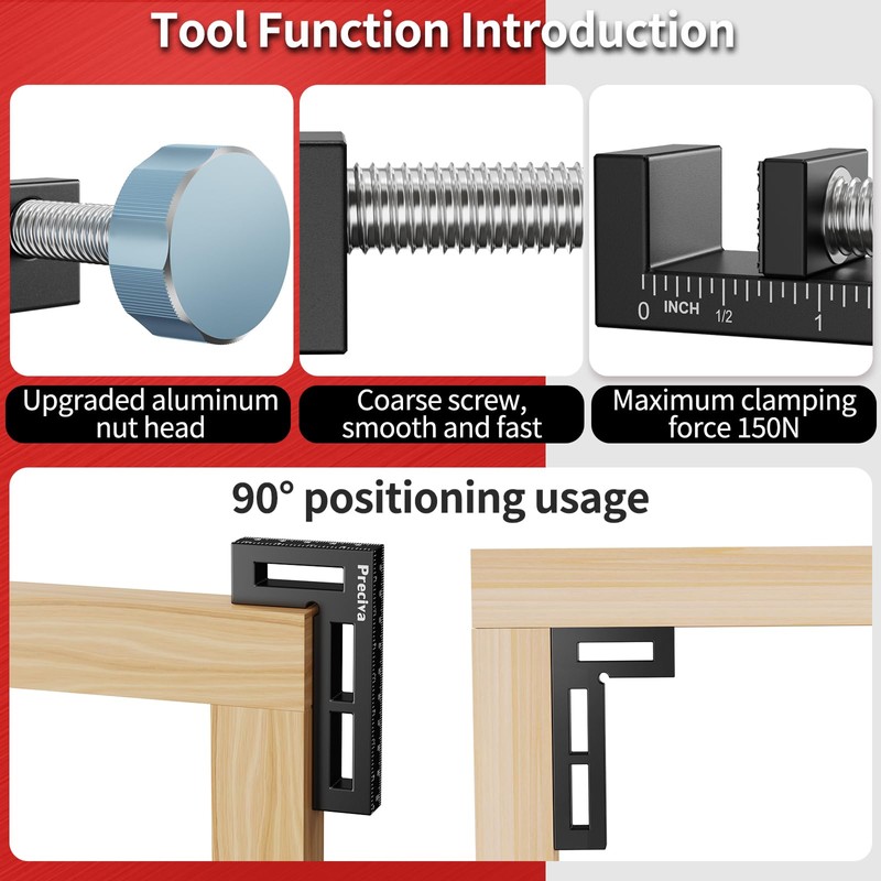 Preciva Corner Clamp for Woodworking, 90 Degree Right Angle Clamp,