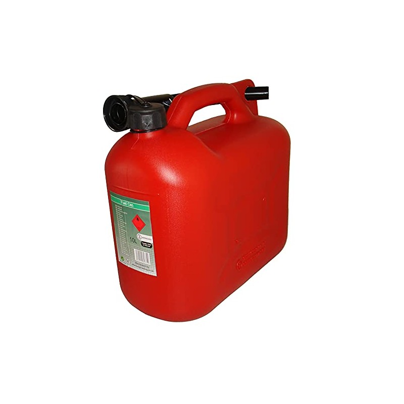 RocwooD Fuel Can 10L Litre Red Canister Plastic Lawn Mower