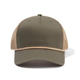 Croogo Summer Trucker Hat Mesh Baseball Cap Breathable Dad Hats Men's Relaxed Snapback Adjustable Fit Cap,Green/Khaki-DTK241