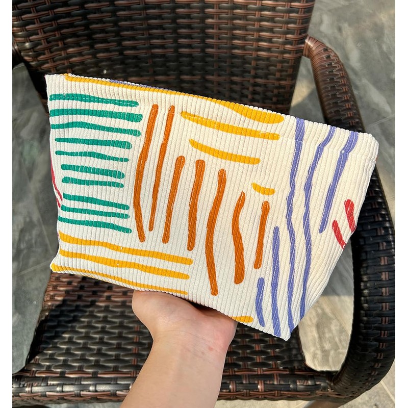 Clapoyis Women's Makeup Pouch, Large Capacity, Square, Cute Pouch, Stylish,