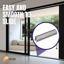Easy Fix Hardware Premium Large Sill Track Cover for Sliding Patio Glass Doors | Sliding Door Repair Replacement Hardware Repair Stainless Steel | Fix Sliding Glass Door Track Cover (2 Feet)