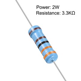 uxcell 30Pcs 3.3K Ohm Resistor, 2W 1% Tolerance Metal Film Resistors, Lead, 5 Bands for DIY Electronic Projects and Experiments