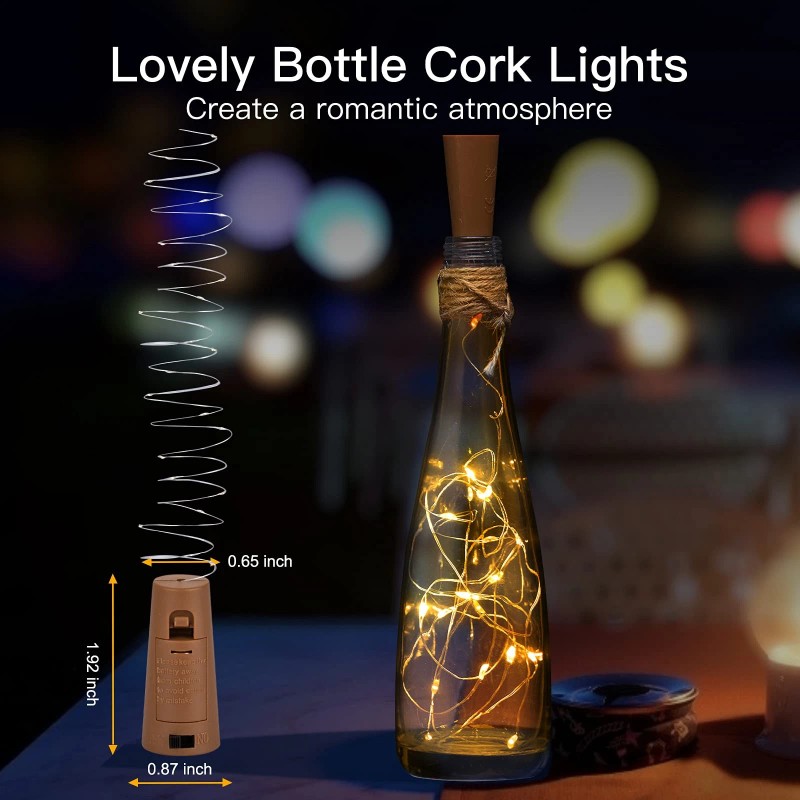 Brightown 10 Pack Wine Bottle Fairy Lights Warm White LED
