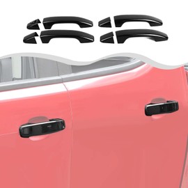 HTHE Front Side Exterior Door Handle Cover Fit for 2014-2024 Chevy Colorado & for 2014-2022 GMC Canyon,Door Handle Protective Cover Replacement (Black)