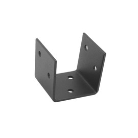 4-Pack Black U-Shaped 4x4 Post Base Bracket, for Outdoor Deck Base, Pergola Brackets, Fence Kit, Rail Post, Shelves and Gazebos Bases, 12 Gauge Steel