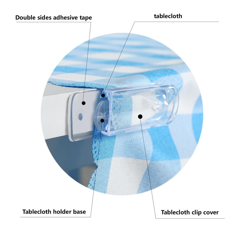 Tablecloth Clips,Transparent Table Cloth Holder Clips,Self-Adhesive Windproof Table Cover Clamps