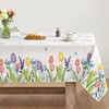 Artoid Mode Lavender Tulip Leaves Spring Table Cloth, Rectangular 140x180