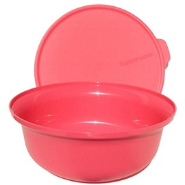 Tupperware Aloha Bowl with Airtight Seal 8 3/4 c in Strawberry Pink