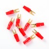 10pcs Audio 8 Gauge Red Gold Crimp Spade Terminal Connectors