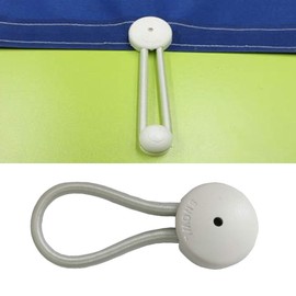 UP100 10 Sets Bungee Shock Cord Clip with Knobs Pull Tie Down Tarp Canvas Knobs for Marine Boat Truck Car RV Covers (White)